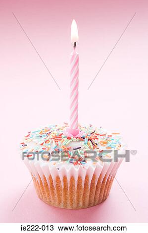 A birthday cupcake View Large Photo Image Stock Image - A birthday cupcake. Fotosearch