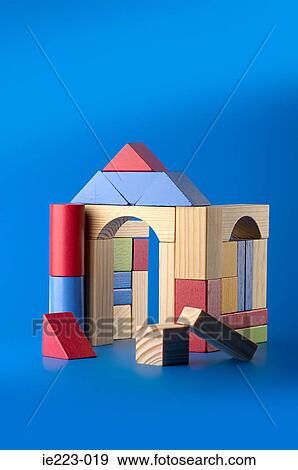 House made of building blocks View Large Photo Image Stock Photo - House made of building blocks. Fotosearch