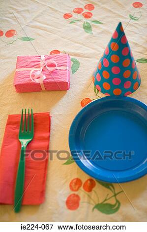 Birthday place setting View Large Photo Image Stock Photo - Birthday place setting. Fotosearch