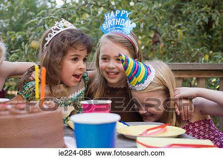 Girls at birthday party View Large Photo Image Stock Photography - Girls at birthday party. Fotosearch