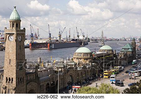 Sankt pauli landungsbrucken hamburg View Large Photo Image Stock Image - Sankt pauli landungsbrucken hamburg. Fotosearch
