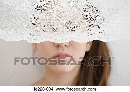 Woman behind a net curtain View Large Photo Image Picture - Woman behind a net curtain. Fotosearch