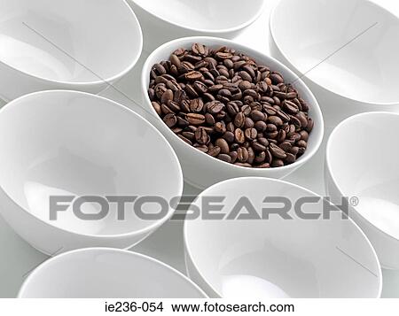 Picture - Coffee beans in a bowl. Fotosearch