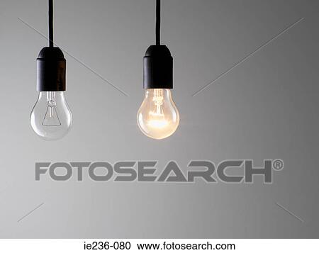 Stock Image - Two lightbulbs. Fotosearch