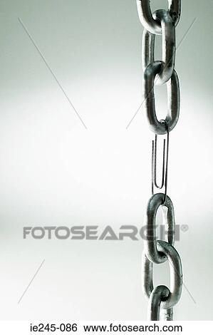 A paper clip in a metal chain View Large Photo Image Stock Photograph - A paper clip in a metal chain. Fotosearch