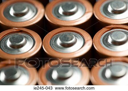 Stock Image - Batteries in a row. Fotosearch