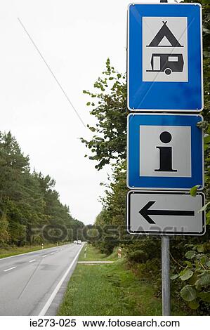 Camping road sign View Large Photo Image Stock Photography - Camping road sign. Fotosearch