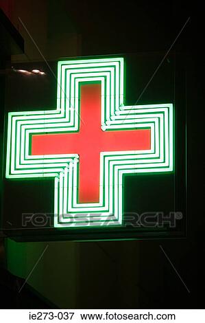 Neon sign for a chemist View Large Photo Image Stock Photo - Neon sign for a chemist. Fotosearch