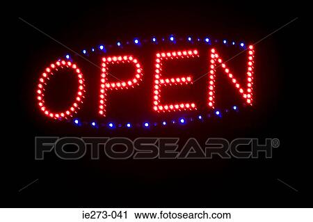 Open neon sign View Large Photo Image Stock Image - Open neon sign. Fotosearch