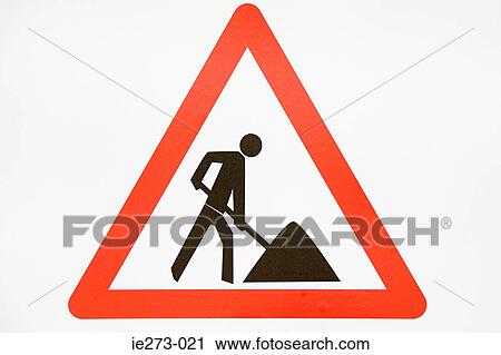 Roadworks sign View Large Photo Image Stock Image - Roadworks sign. Fotosearch