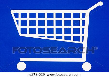 Stock Photo - Sign with a trolley on it. Fotosearch