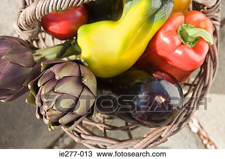 Stock Image - Basket of vegtables. Fotosearch