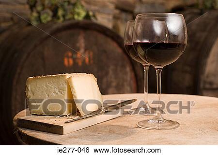 Stock Photograph - Cheese and red wine. Fotosearch