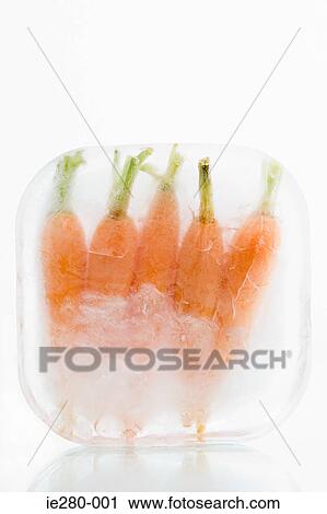 Stock Image - Frozen carrots. Fotosearch