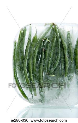 Stock Image - Frozen green beans. Fotosearch