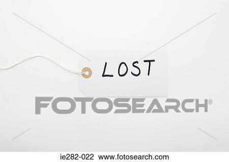 Lost written on a label View Large Photo Image Stock Image - Lost written on a label. Fotosearch