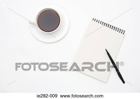 Notepad and coffee cup View Large Photo Image Stock Photo - Notepad and coffee cup. Fotosearch