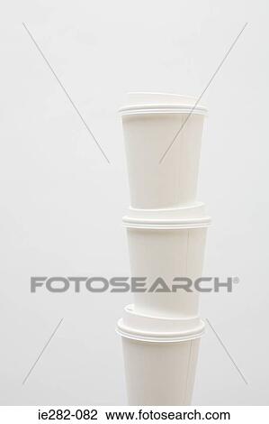 Stack of three paper cups View Large Photo Image Stock Image - Stack of three paper cups. Fotosearch