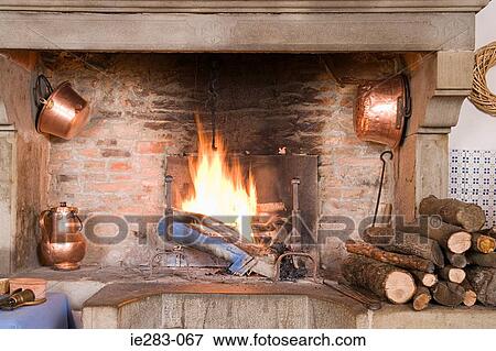 Traditional fireplace View Large Photo Image Stock Photo - Traditional fireplace. Fotosearch