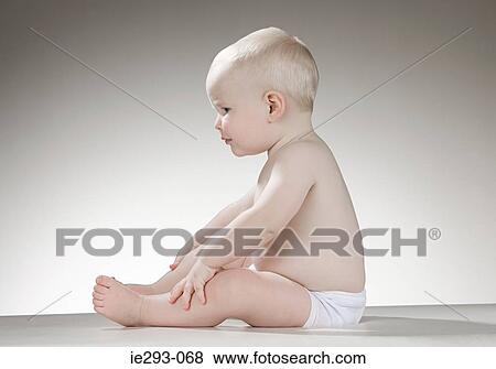 Stock Photo - Profile of a baby boy. Fotosearch