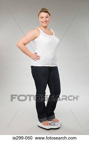A woman weighing herself View Large Photo Image Stock Image - A woman weighing herself. Fotosearch