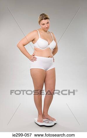 A woman weighing herself View Large Photo Image Stock Photo - A woman weighing herself. Fotosearch