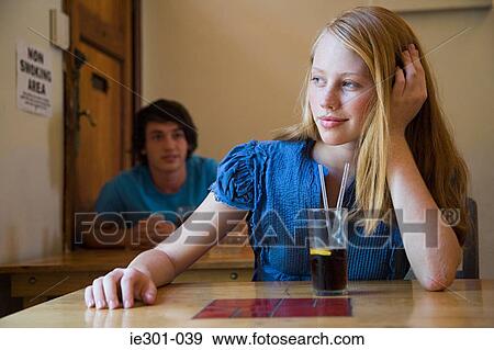 A teenage girl thinking View Large Photo Image Stock Photo - A teenage girl thinking. Fotosearch