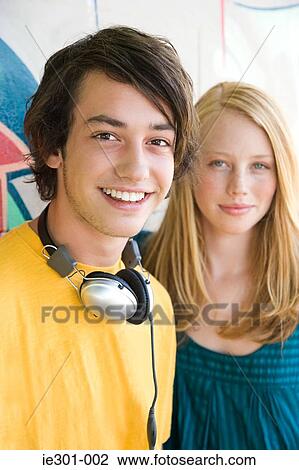 Portrait of a teenage couple View Large Photo Image Stock Image - Portrait of a teenage couple. Fotosearch