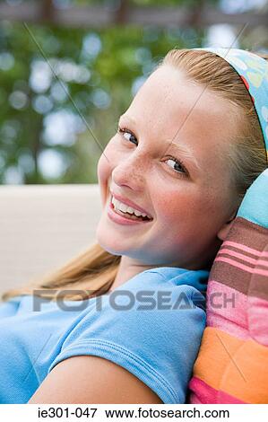 Portrait of a teenage girl View Large Photo Image Stock Photo - Portrait of a teenage girl. Fotosearch