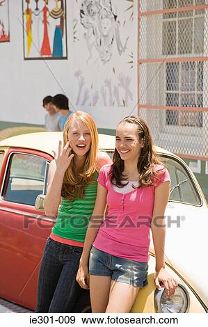 Stock Photo - Teenage girls talking. Fotosearch