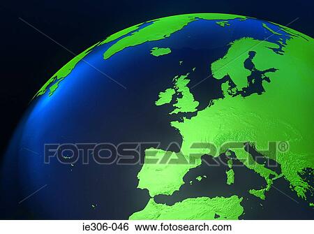 Europe on a computer generated globe View Large Photo Image Stock Photograph - Europe on a computer generated globe. Fotosearch