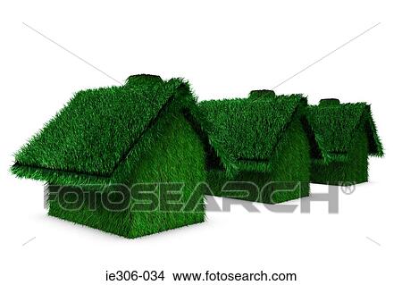 Grass covered houses in a row View Large Photo Image Picture - Grass covered houses in a row. Fotosearch