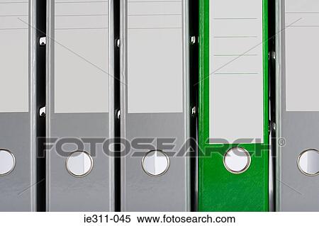 Stock Photography - Green folder and grey folders. Fotosearch