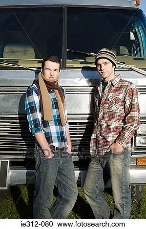 Stock Image - Portrait of two teenage boys. Fotosearch