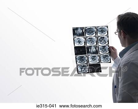 Stock Image - Doctor with mri scan. Fotosearch