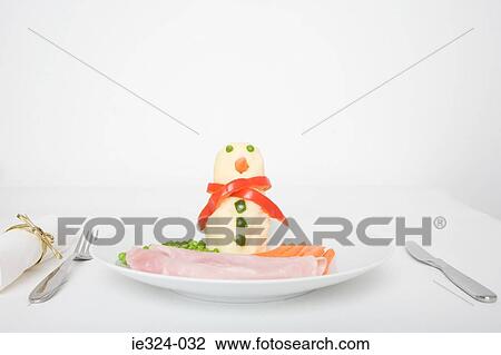 A food snowman on a plate View Large Photo Image Stock Image - A food snowman on a plate. Fotosearch