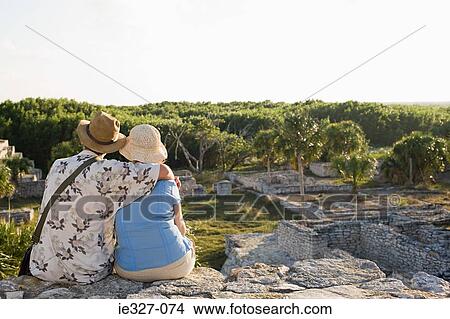 Couple by ruins View Large Photo Image Picture - Couple by ruins. Fotosearch