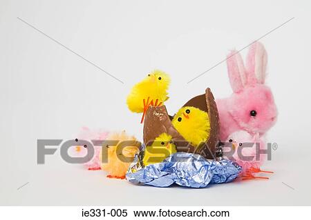 An easter egg toy chicks and the easter buuny View Large Photo Image Stock Photography - An easter egg toy chicks and the easter buuny. Fotosearch