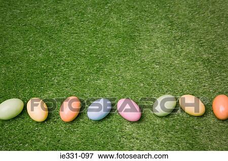 Stock Photo - Easter eggs in a row. Fotosearch