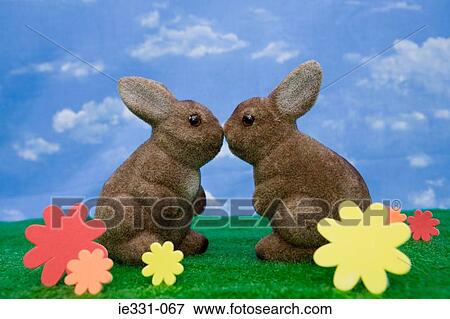 Two toy rabbits View Large Photo Image Stock Photo - Two toy rabbits. Fotosearch