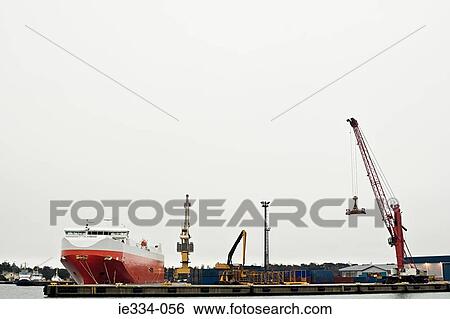 Ship at harbour View Large Photo Image Stock Photograph - Ship at harbour. Fotosearch