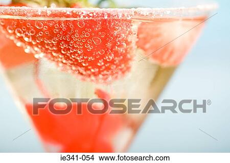 Picture - Strawberry champagne cocktail. Fotosearch