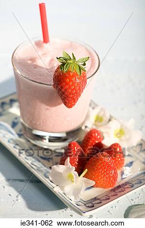 Strawberry milkshake View Large Photo Image Stock Image - Strawberry milkshake. Fotosearch