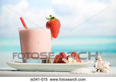 Strawberry milkshake View Large Photo Image Stock Photography - Strawberry milkshake. Fotosearch