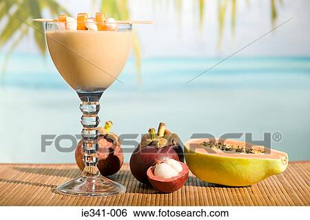 Tropical smoothie View Large Photo Image Stock Photograph - Tropical smoothie. Fotosearch