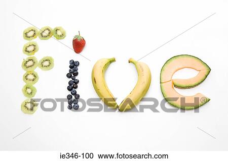 The word number five made out of fruit View Large Photo Image Stock Image - The word number five made out of fruit. Fotosearch