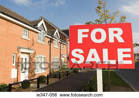 For sale sign and houses View Large Photo Image Stock Photograph - For sale sign and houses. Fotosearch
