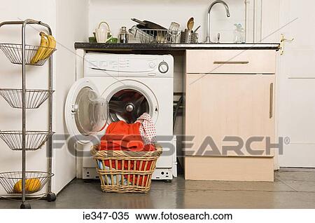 Washing machine in kitchen View Large Photo Image Stock Photography - Washing machine in kitchen. Fotosearch