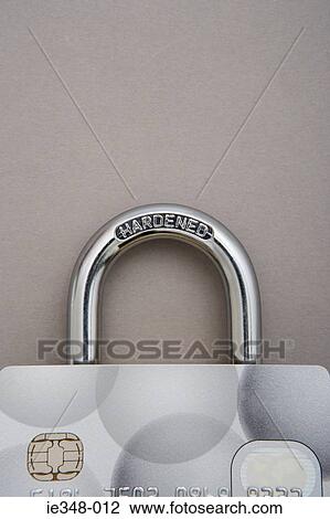 Stock Image - Credit card lock. Fotosearch