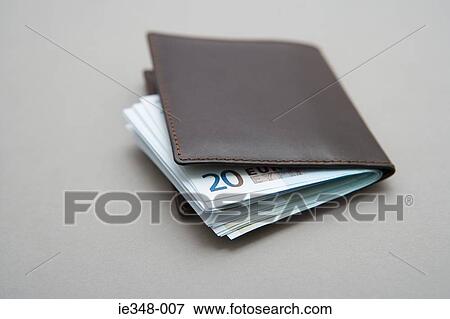 Stock Photo - Euro notes in a wallet. Fotosearch